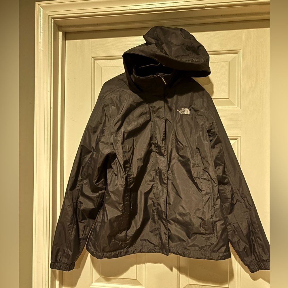 The North Face Charcoal/black Raincoat light coat. Dryvent wonens. L